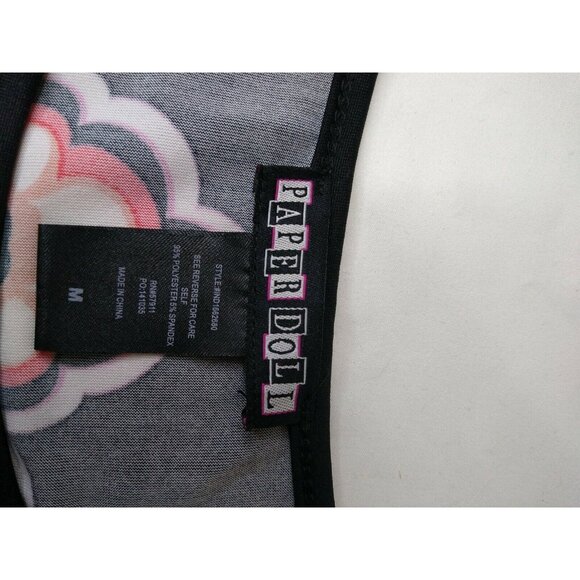 Paperdoll Women's MultiColor Henna Stretch Dress Black Pinks Size M Medium - Picture 3 of 3